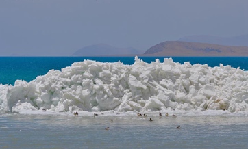 Scenery of Lake Namtso in China's Tibet