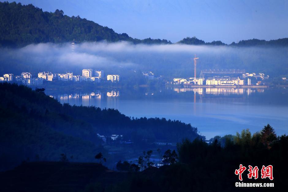 Beautiful advection fog seen in ancient village