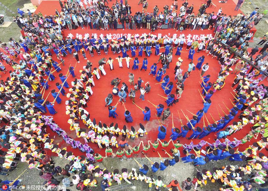 Miao people celebrate traditional festival in Guizhou