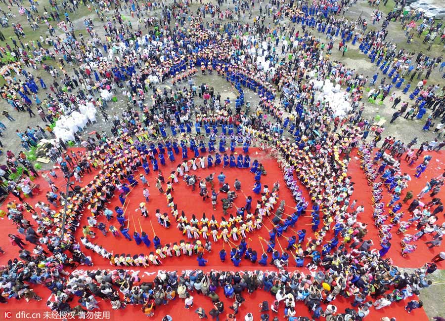 Miao people celebrate traditional festival in Guizhou