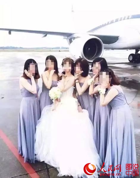 Rich bride takes private plane instead of limousine to wedding