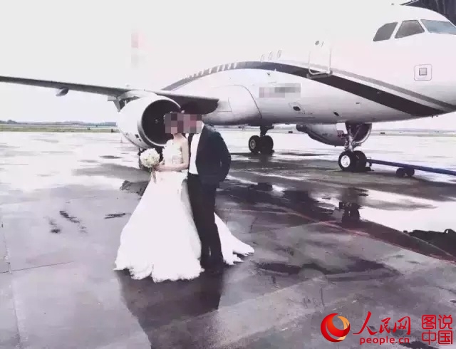 Rich bride takes private plane instead of limousine to wedding