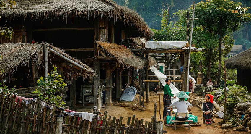 China's last primitive tribe in Wengding Wa Village, SW China