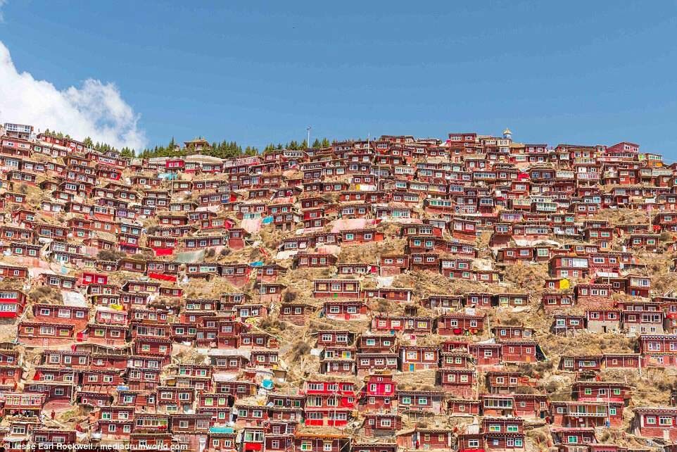 Student village at the Larung Gar Buddhist Institute in SW China