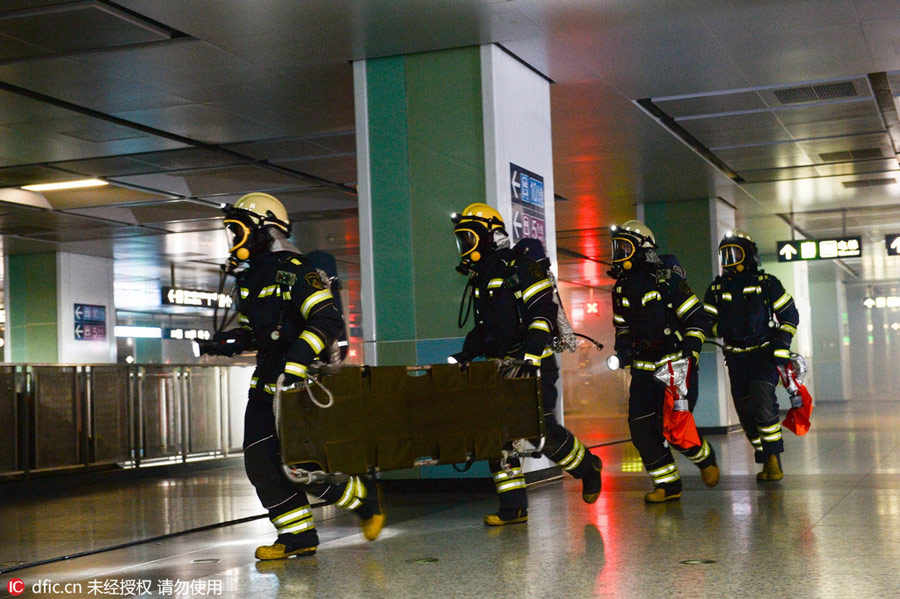 Large scale search and rescue drill held in Beijing’s subway station