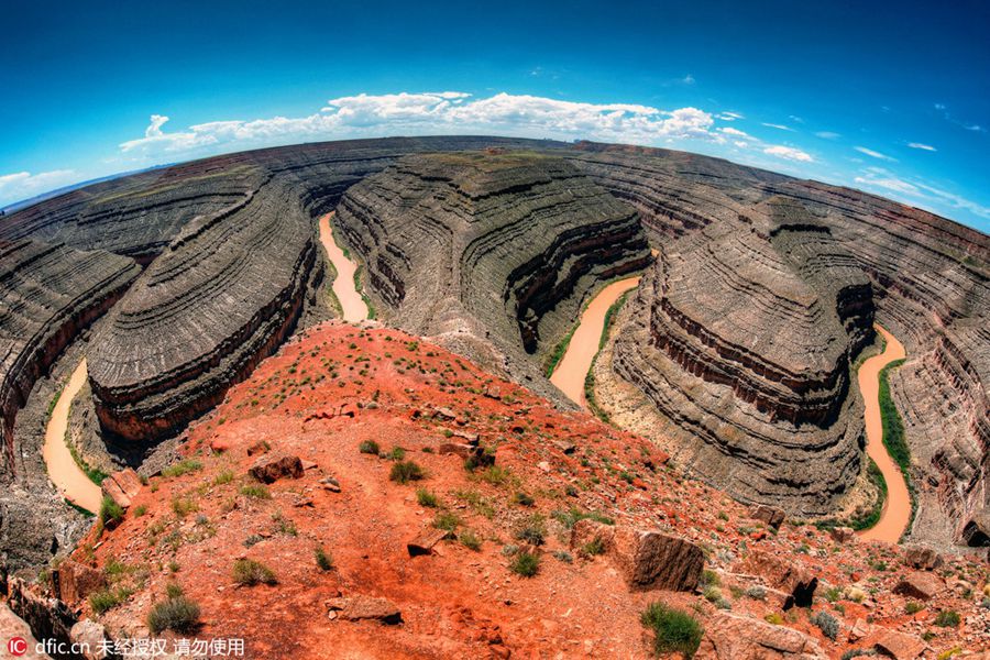 Scenery of western US through fisheye lens