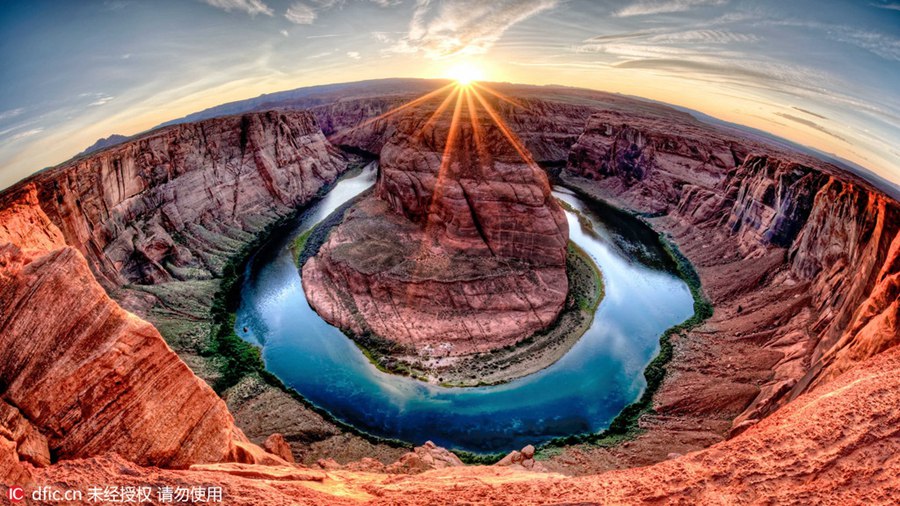 Scenery of western US through fisheye lens