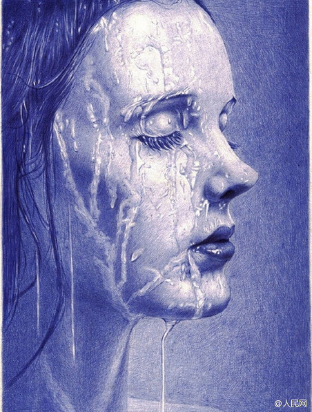College student paints “photo” with ballpoint-pen