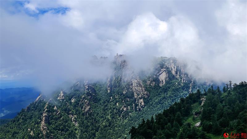 Luya Mountain shrouded in mist after a rain