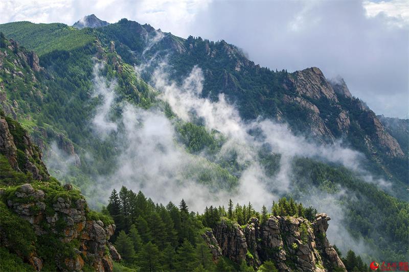 Luya Mountain shrouded in mist after a rain