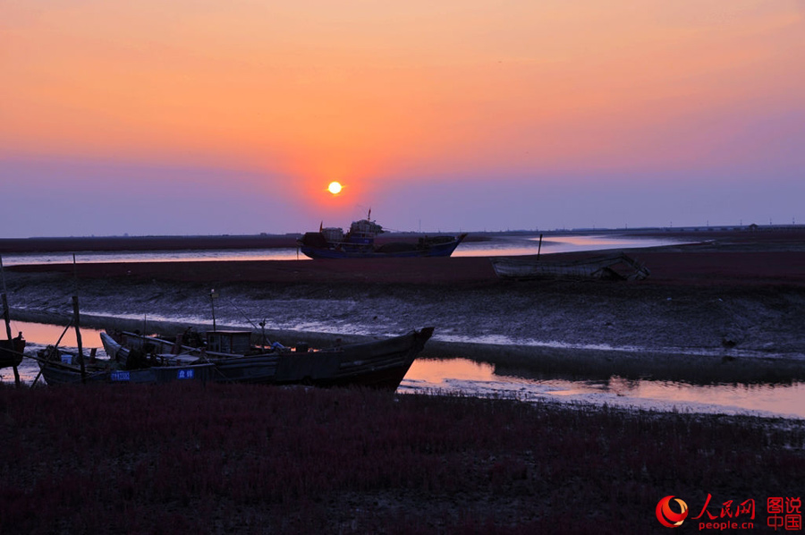 Unique red beach in Liaoning