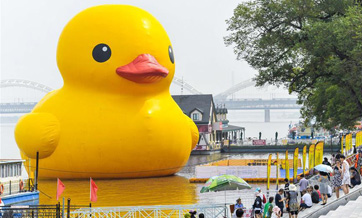 18-meter-high rubber duck seen in NE China