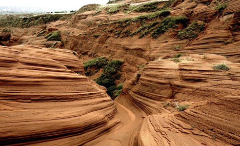 Magnificent scenery of Danxia landscape in NW China