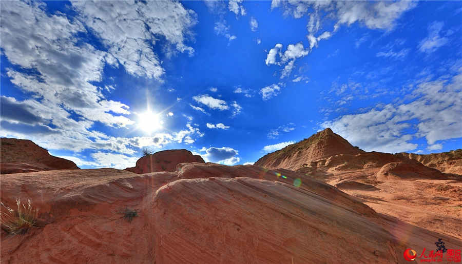 The intensely colorful sandstone ripples of Shaanxi's Danxia landform