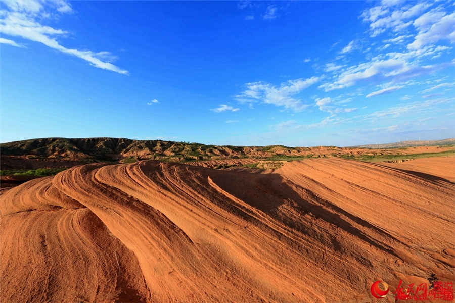 The intensely colorful sandstone ripples of Shaanxi's Danxia landform