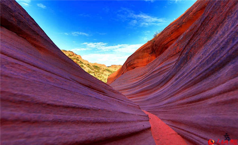 Colorful sandstone ripples of Danxia landform