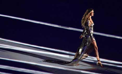 Brazilian model Gisele Bundchen walks for Rio Olympics