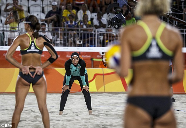 The cover-ups versus the cover-nots: Egyptian and German beach volleyball  players highlight the massive cultural divide between Western and Islamic  women's teams - People's Daily Online
