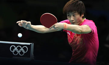 Ding Ning wins gold of women's singles final of table tennis