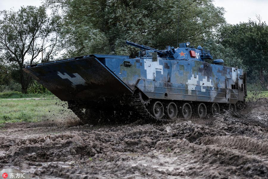 Chinese soldiers compete in International Army Games in Russia