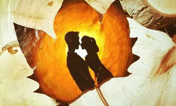 Romantic leaves symbol of love