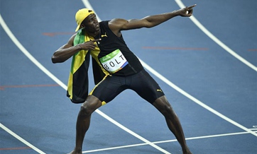 Bolt wins third Olympic men's 100m title