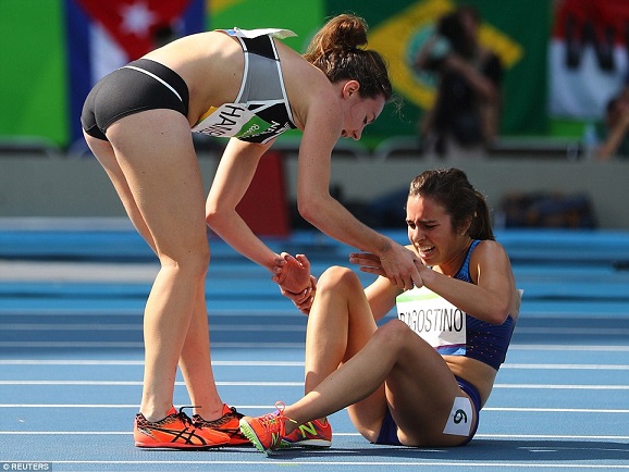 The most inspirational moment of the Games so far? US and New Zealand runners HELP each other finish the race after fall during 5,000m