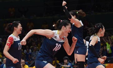 China beats Brazil 3-2 at women's quarterfinal of Volleyball