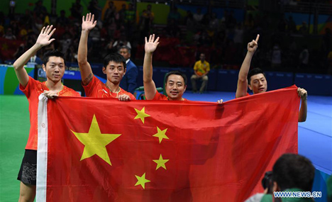 China claim men's team gold medal of Olympic table tennis