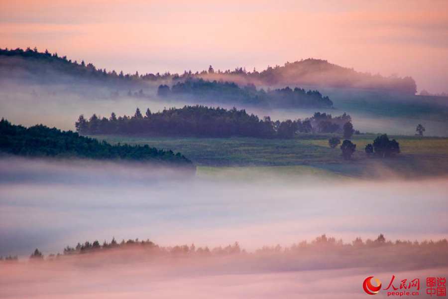 Awe-inspiring sunrise over Greater Xing'an Mountain region