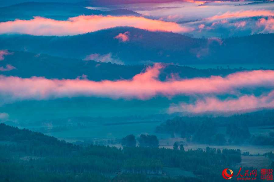 Awe-inspiring sunrise over Greater Xing'an Mountain region