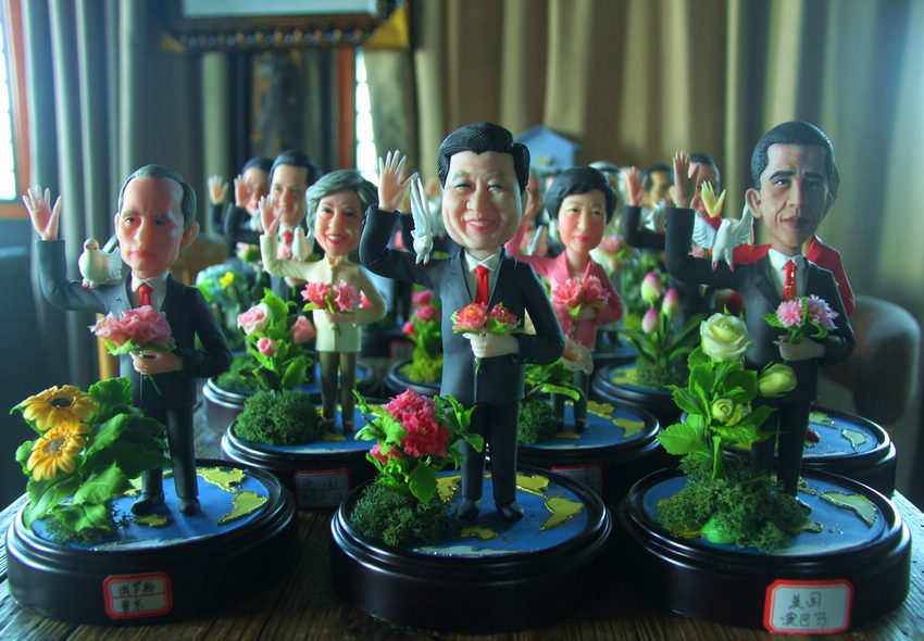 Hangzhou artist crafts figures of G20 leaders from rice