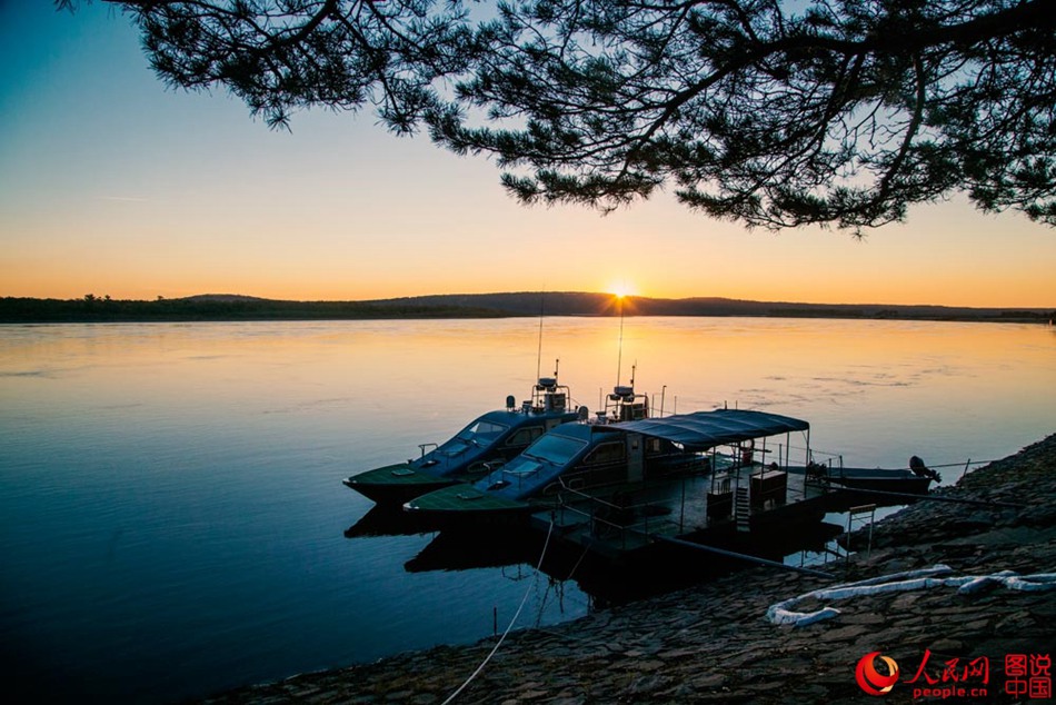 Magnificent autumn scenery of Huma River in northeast China