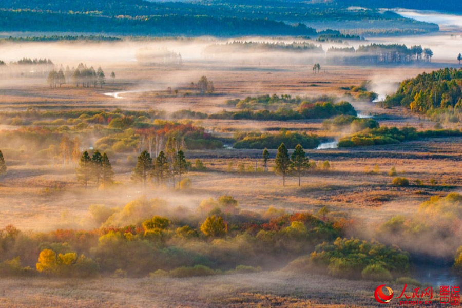 Autumn scenery of Nanwenghe Wetland