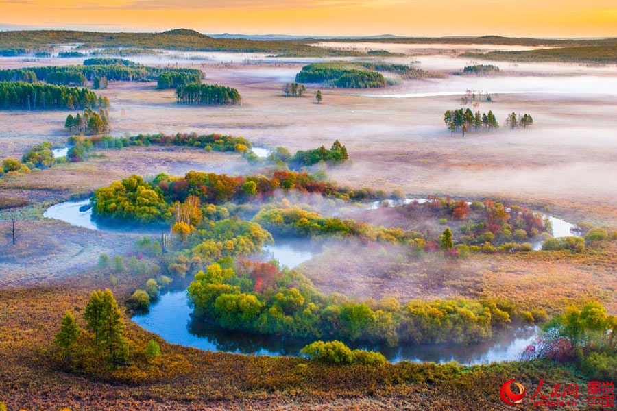 Autumn scenery of Nanwenghe Wetland