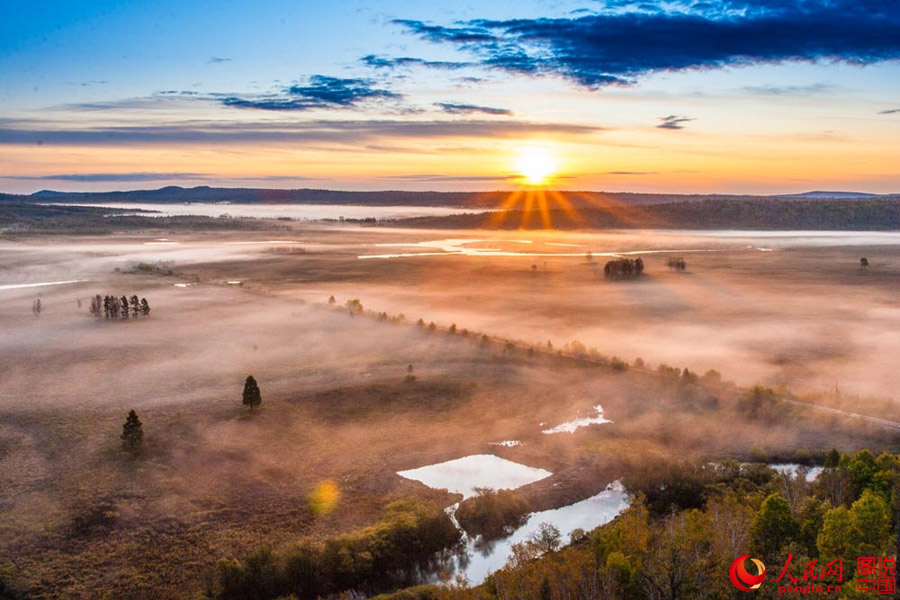 Autumn scenery of Nanwenghe Wetland