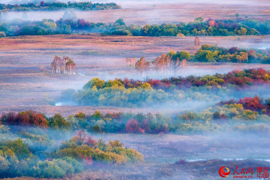 Autumn scenery of Nanwenghe Wetland