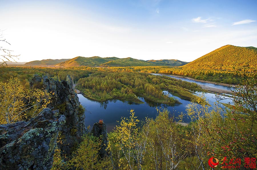 Beautiful autumn foliage around Greater Khingan Mountains