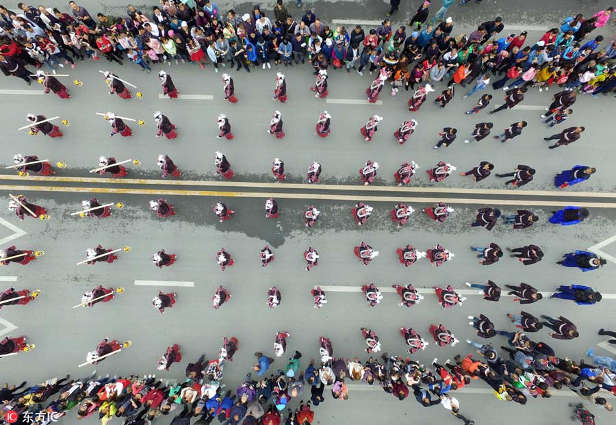 Miao ethnic group celebrates Yang'asha Festival in Guizhou