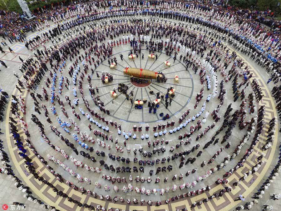 Miao ethnic group celebrates Yang'asha Festival in Guizhou