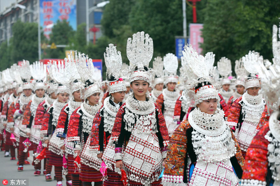 Miao ethnic group celebrates Yang'asha Festival in Guizhou