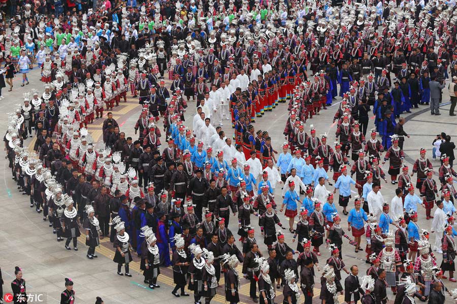 Miao ethnic group celebrates Yang'asha Festival in Guizhou
