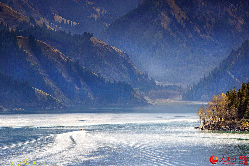 Majestic Tianchi Lake in Tianshan Mountains