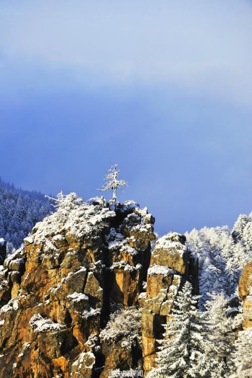 Magnificent snowscape in Malun grassland