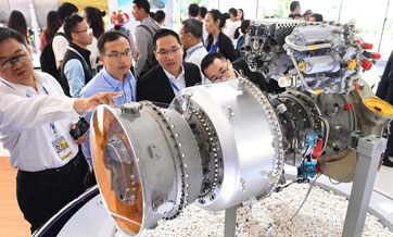 China's 1st self-developed turboshaft engine displayed on Zhuhai Airshow