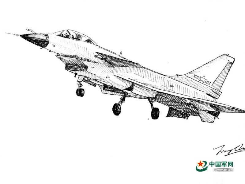 Hand-drawn jet fighters 'fly' on paper