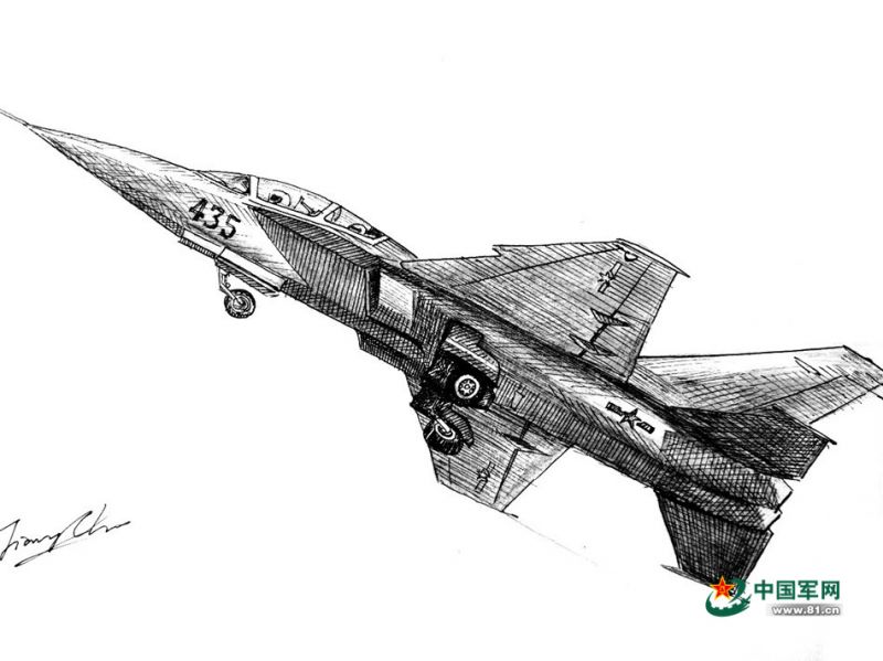 Hand-drawn jet fighters 'fly' on paper