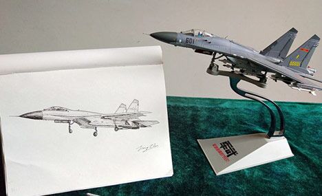 Hand-drawn jet fighters 'fly' on paper