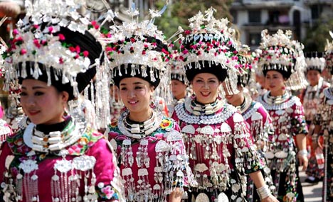People of Miao ethnic group celebrate new year