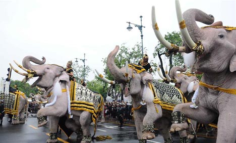 Parade held in Thailand to mourn late king